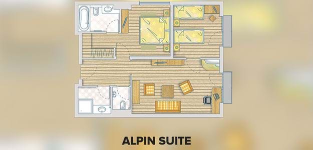 Alpin Suite på Hotel Marietta i Obertauern med Danski